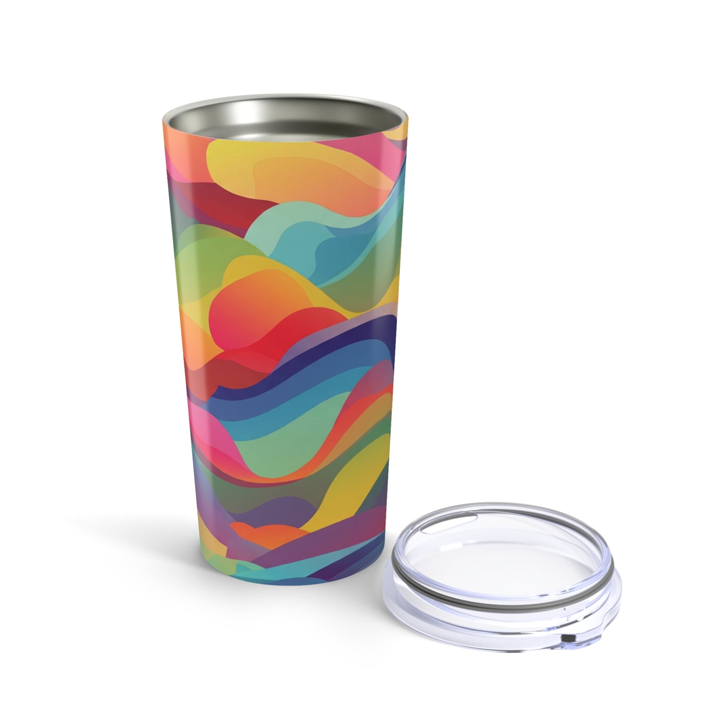 20 Ounce Steel Tumbler With Lid Vacuum Insulated Spill Resistant BPA Free Printed Drinkware For Hot And Cold