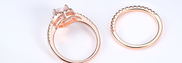 Heart Shaped Zircon Ring With Rose Gold Plating Copper Base Elegant Dainty Engagement Wedding Gift Jewelry For Her