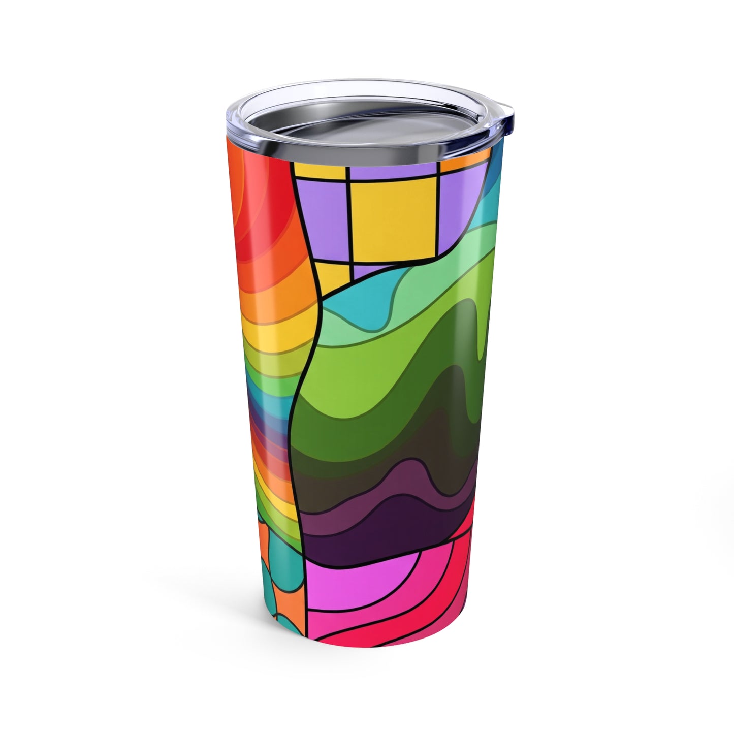20 Ounce Stainless Steel Tumbler With Double Wall Insulation Spill Resistant And Printed Design For Travel On The
