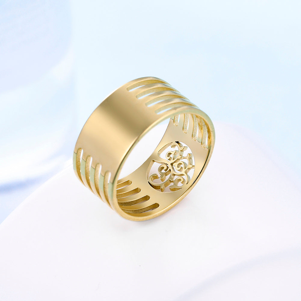 Stainless Steel Tree Of Life Ring Geometric Design Non Mainstream Jewelry Band Statement Ring Birthday In Gift