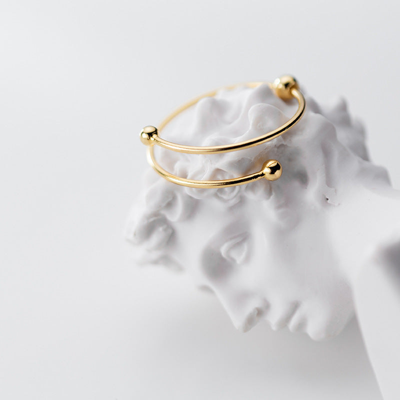 Womens S925 Sterling Silver Bead Stacking Ring Dainty Delicate Design Durable Fine Jewelry Everyday Wear Ready