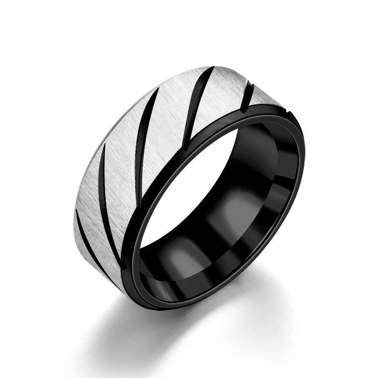 Stainless Steel Ring 8mm Wide Inner Twill Sand Band Jewelry For Men Women Everyday Wear Durable Stylish Accessory Comfort Fit Unisex Gift