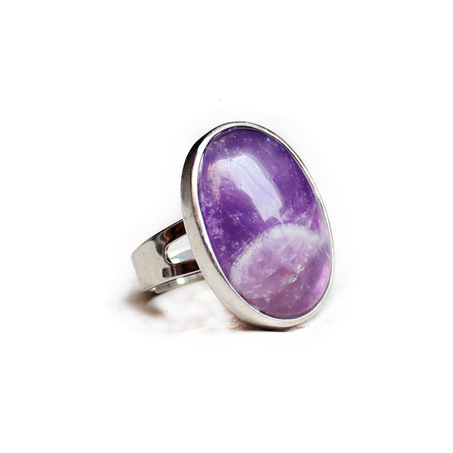 Pink Crystal Ring Unisex Oval Geometric Engagement Gift