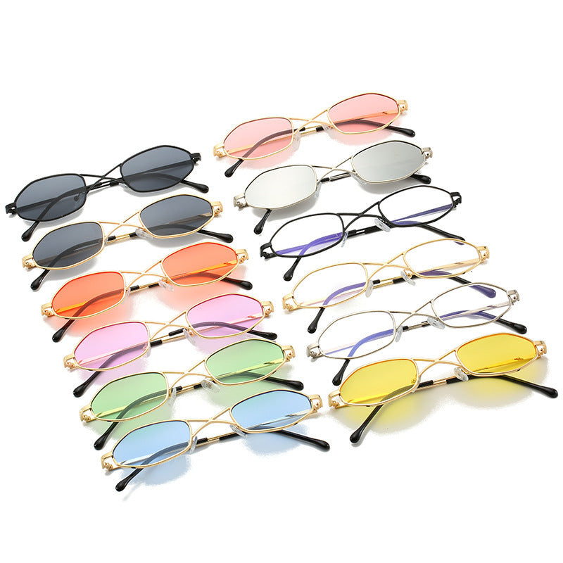 Double Beam Sunglasses UV400 Protection Fashion Eyewear Metal and Plastic Frame 70 Percent Visible for All Day