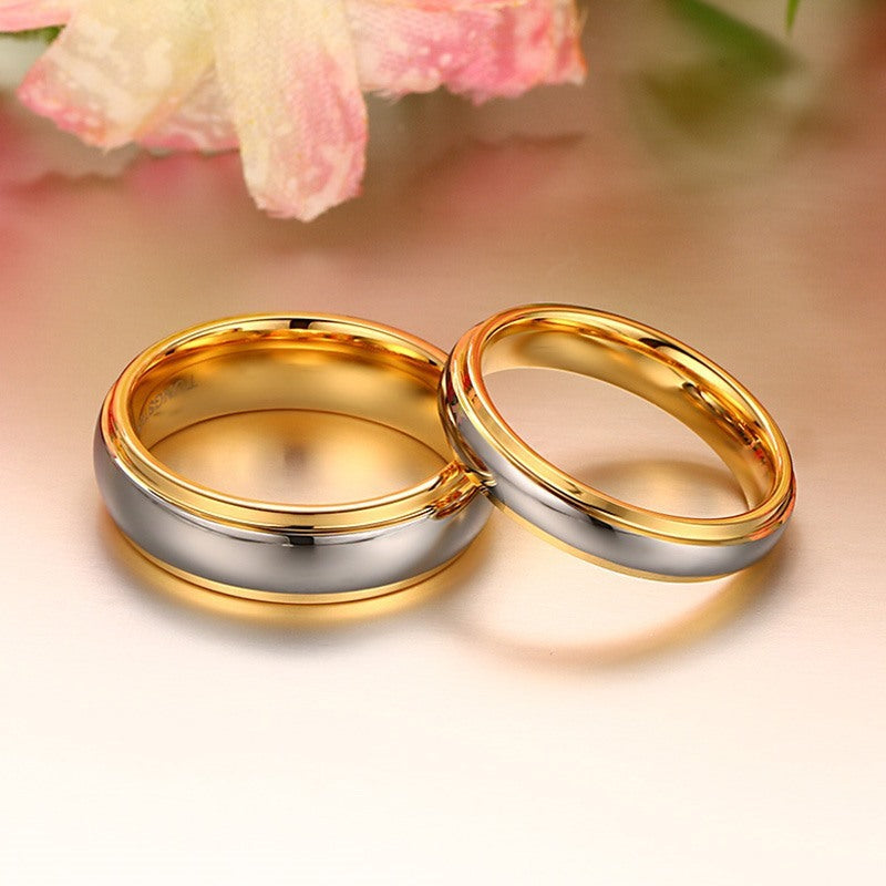 Titanium Steel Wedding Band Ring Electroplated Durable Design for Women and Men Stylish Jewelry Band Collection