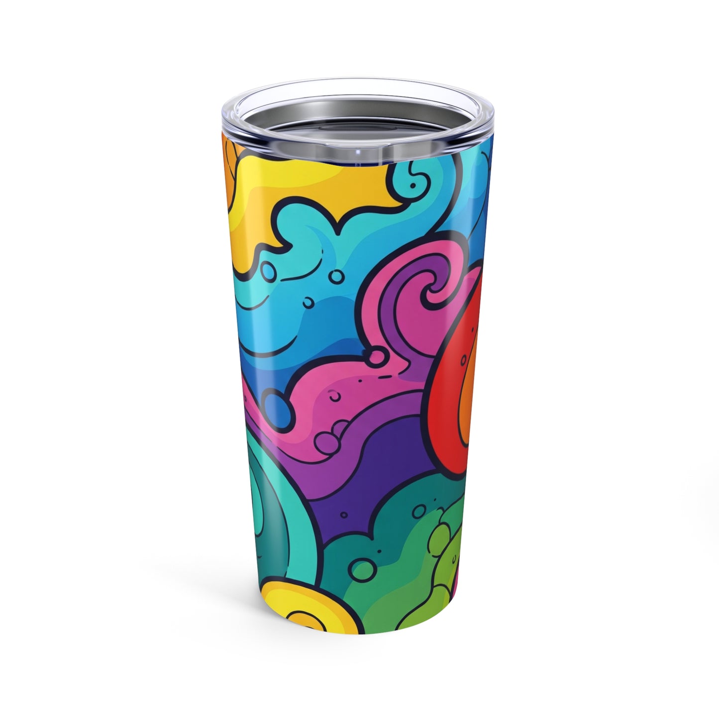 20oz Stainless Steel Printed Tumbler Double Wall Vacuum Insulation Travel Mug Spill Resistant Hot Or Cold Beverage