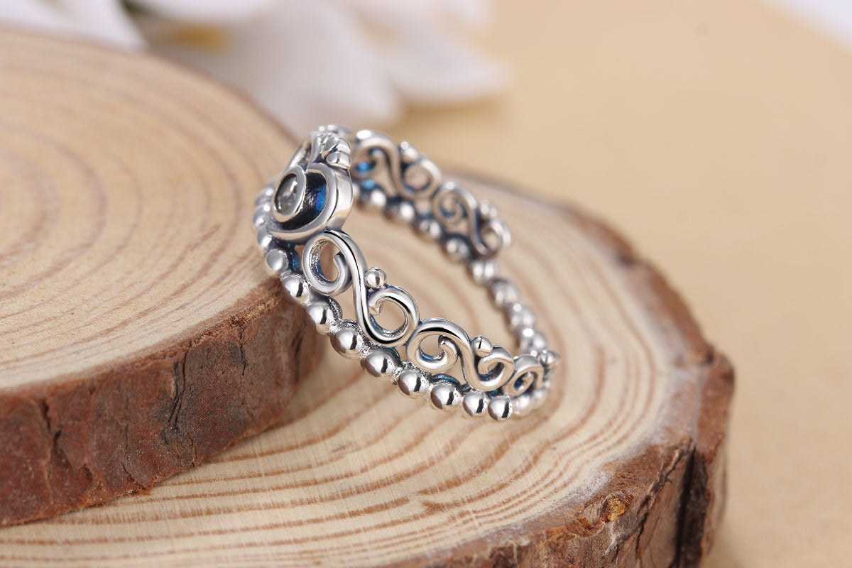 Vintage Copper Crown Ring With Micro Zircon Inlaid Stones For Wedding Or Engagement Gift For Her Classic Jewelry Idea