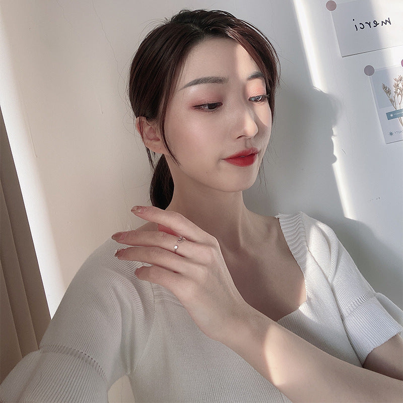 Womens 925 Sterling Silver Heart Shaped Ring Adjustable Gemstone Inlaid Elegant Jewelry For Ladies Pure Silver