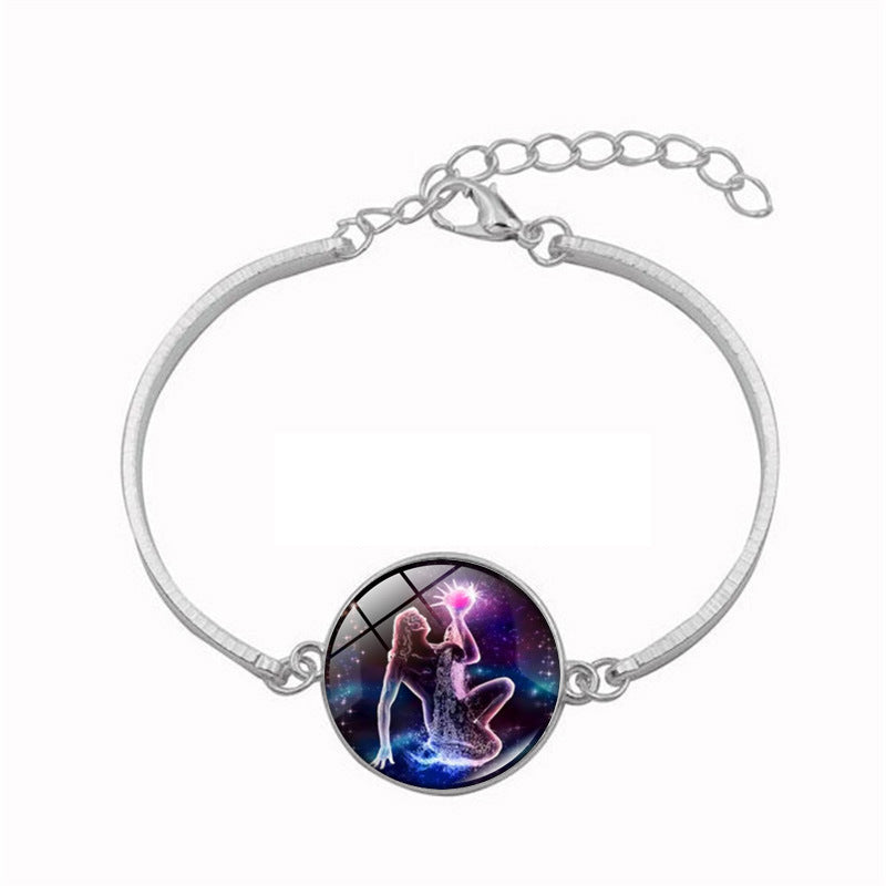 Womens Celestial Bracelet Time Pendant Adjustable Alloy Chain Constellation Theme Gift With Extender 17cm 5 cm