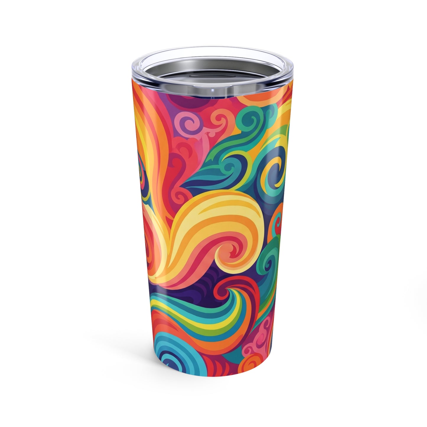 20oz Stainless Steel Tumbler Double Wall Vacuum Insulation Spill Resistant Travel Mug Printed Artwork Hot Cold