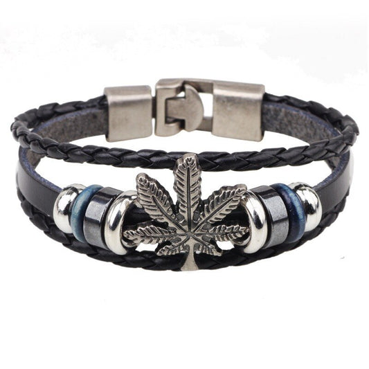 Handmade Leather Braided Bracelet Geometric Design Packed Anniversary Gifting Celebration Present For Business