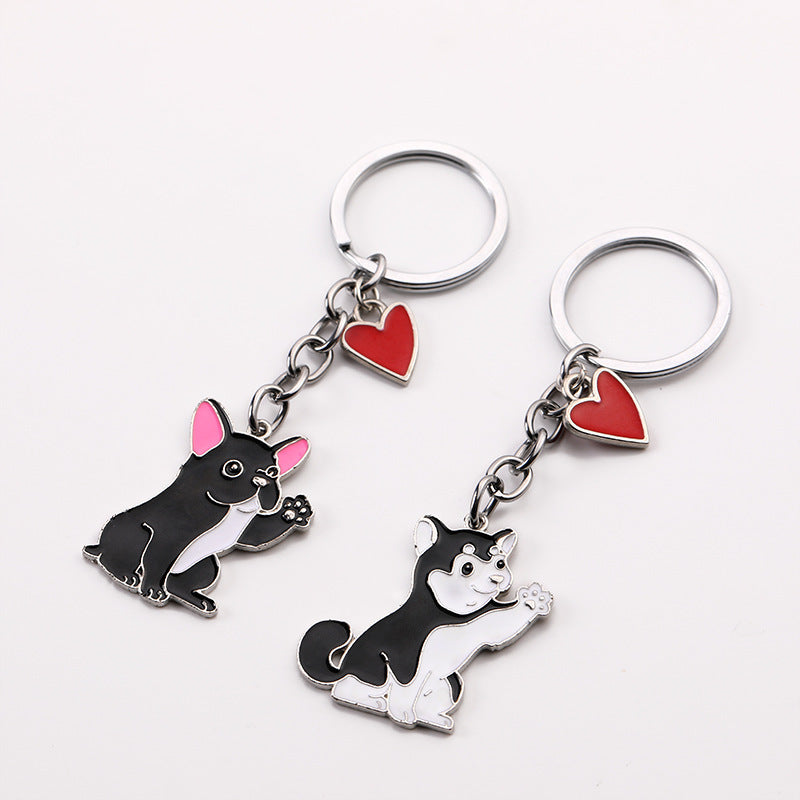 Cute Waving Puppy Dog Keychain Keyring Alloy Metal Charm Car Accessory Fashionable Gift For Dog Lovers For All