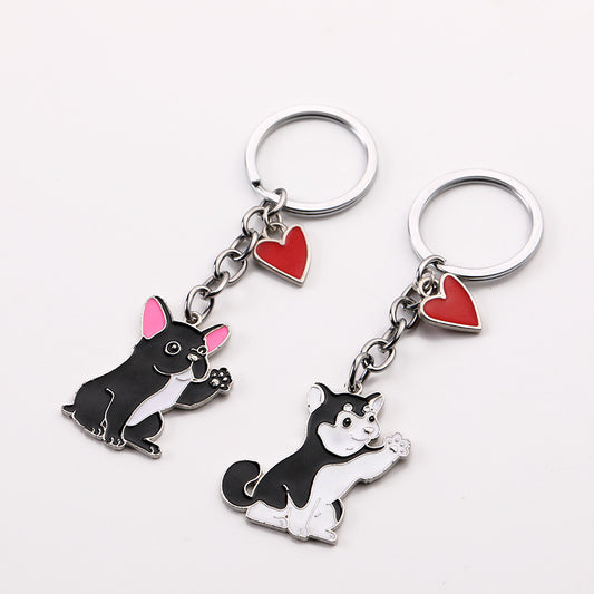 Cute Waving Puppy Dog Keychain Keyring Alloy Metal Charm Car Accessory Fashionable Gift For Dog Lovers For All