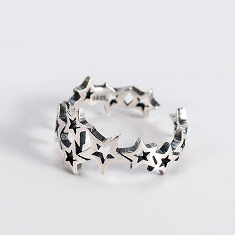Star Ring Silver Plated Copper Fashion Jewelry for Women