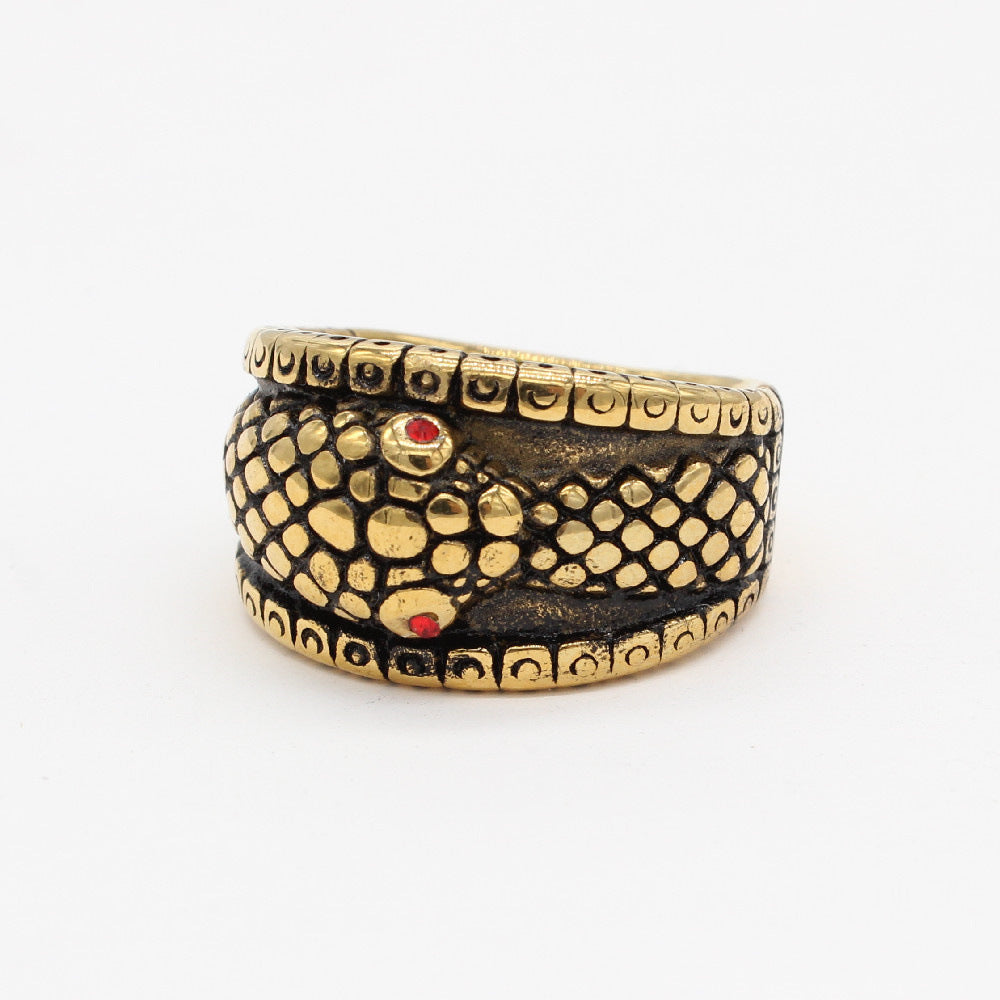 Vintage Snake Head Titanium Steel Ring For Men In Steel Gold Black Finish Sizes 7 8 9 10 11 12 Durable Style Now