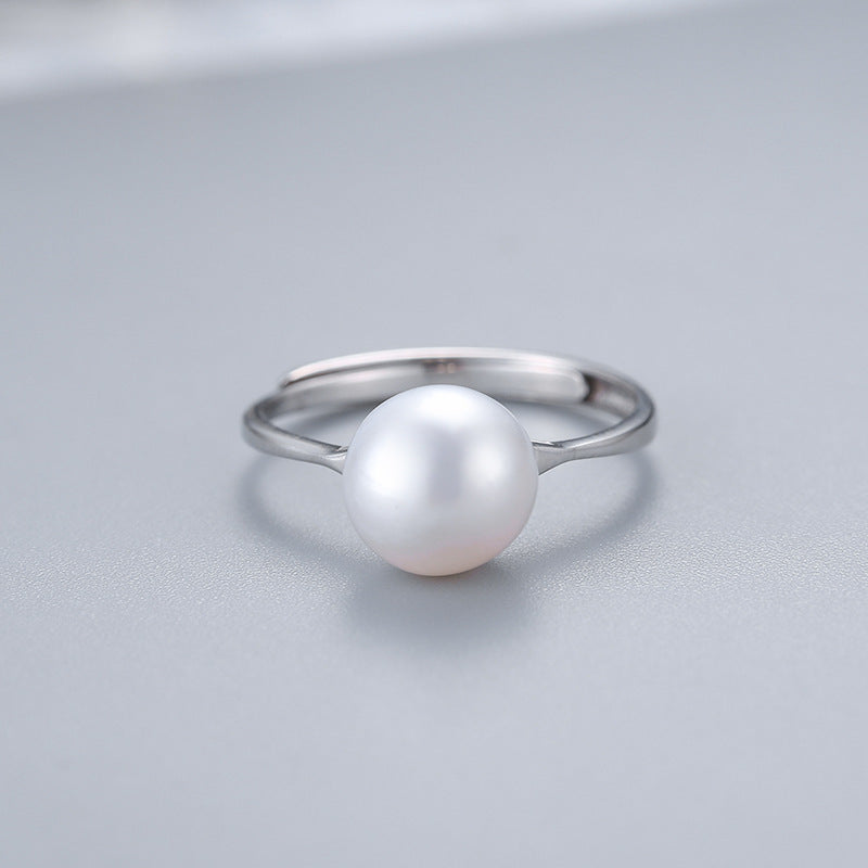 Silver Mouth Ring Geometric Pearl Inlay Simple Lip Ring Jewelry Women Travel Souvenir Souvenir Tourist Fashion