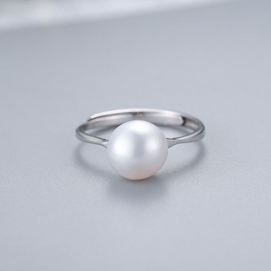 Silver Mouth Ring Geometric Pearl Inlay Simple Lip Ring Jewelry Women Travel Souvenir Souvenir Tourist Fashion