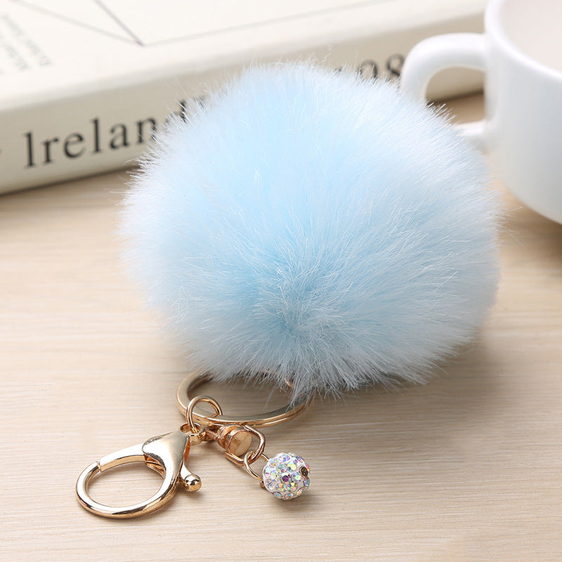 Plush Keychain Pendant Spherical Keyring Accessory 8cm Home Fashion Car Key Chain Festival Gift For Unisex Two Tone