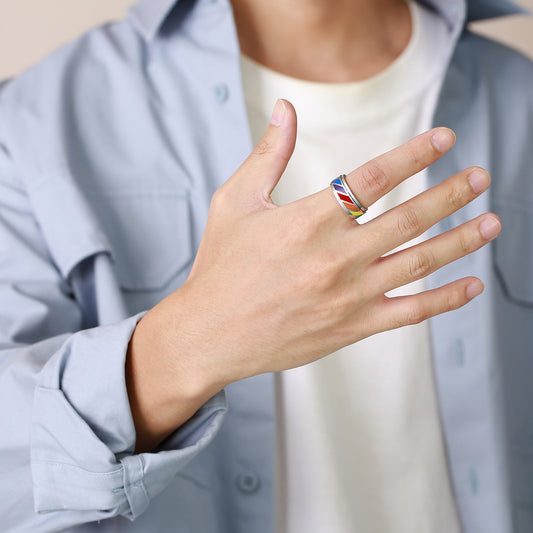 Stainless Steel Rotating Ring For Men Fashion Accessory