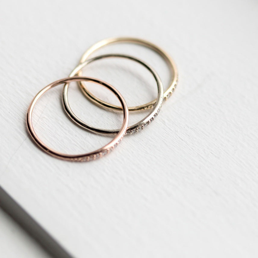 Womens Wedding Rings Delicate Diamond Design In Gold Silver Or Rose Gold Lightweight Alloy Band Anniversary Day