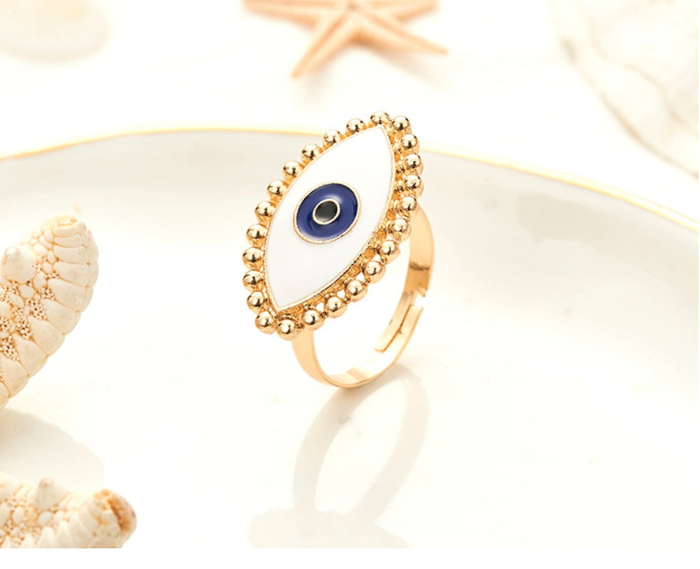 Womens Adjustable Alloy Ring Devils Eye Punk Design High Quality Durable Statement Jewelry for Parties Fashions