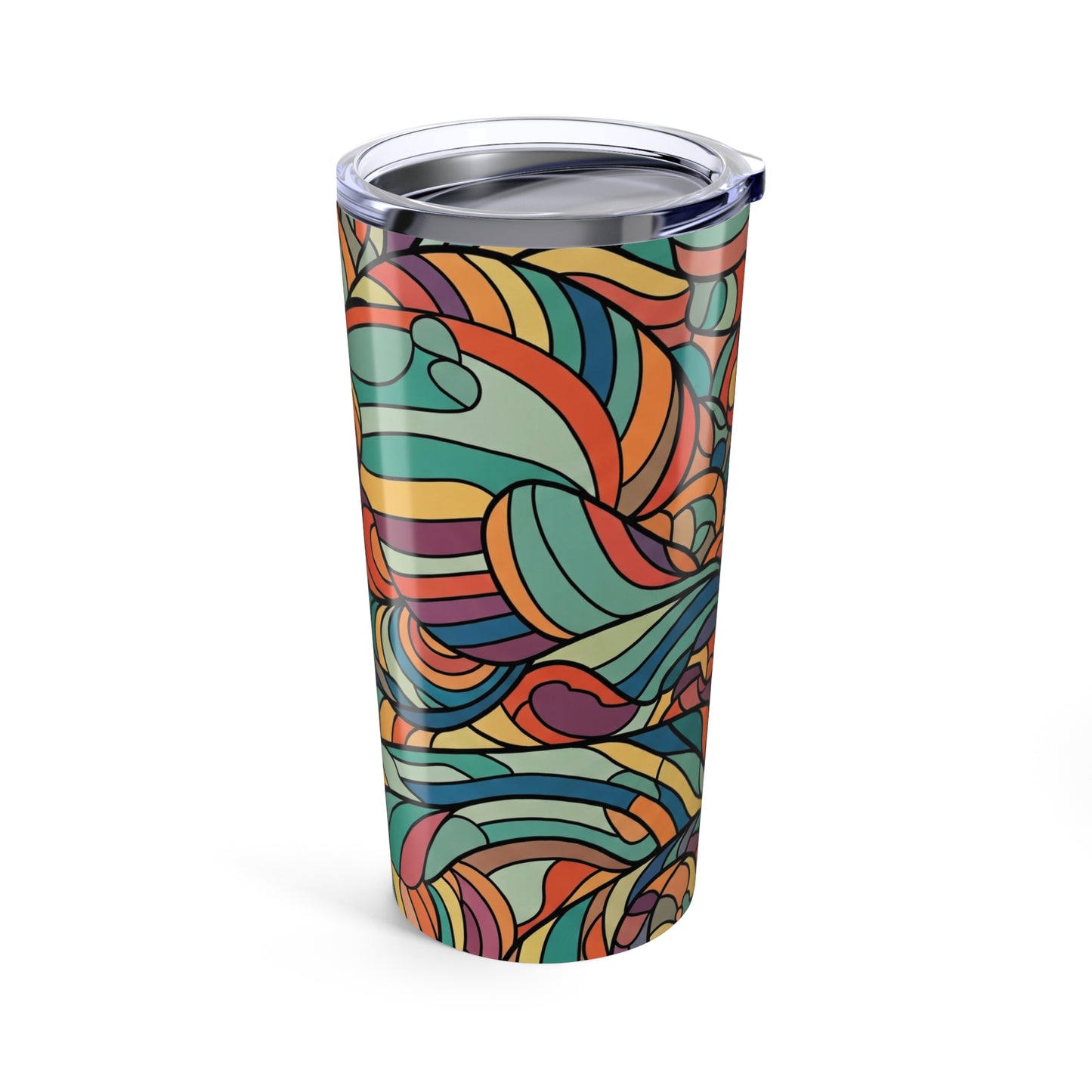 20 Oz Stainless Steel Tumbler With Double Wall Vacuum Insulation Spill Resistant BPA Free Durable Printed Travel