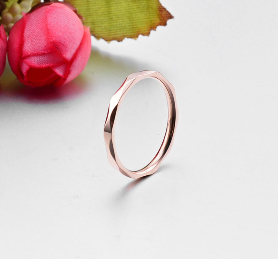 Couple Rings Titanium Steel Diamond Accent Rose Gold Color Choices Durable Matching Promise Bands For Partners