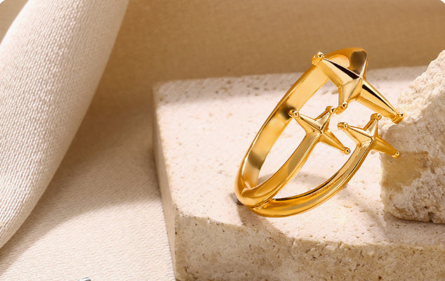 Unisex Lava Ring Electroplated Alloy Gold Silver Jewelry