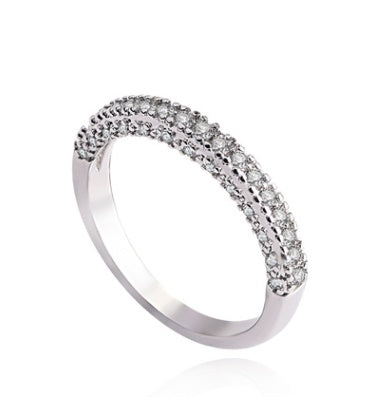 Zircon Diamond Ring Rose Gold Plated Engagement Ring Strip Or Tail Style Copper Sizes 6 7 8 9 10 Timeless Look