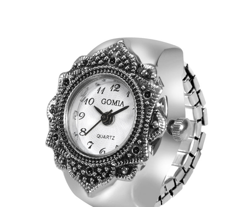 Peach Heart Retro Octagonal Ring Watch With Colorful Surfaces And Square Variants With White Yellow Red Purple