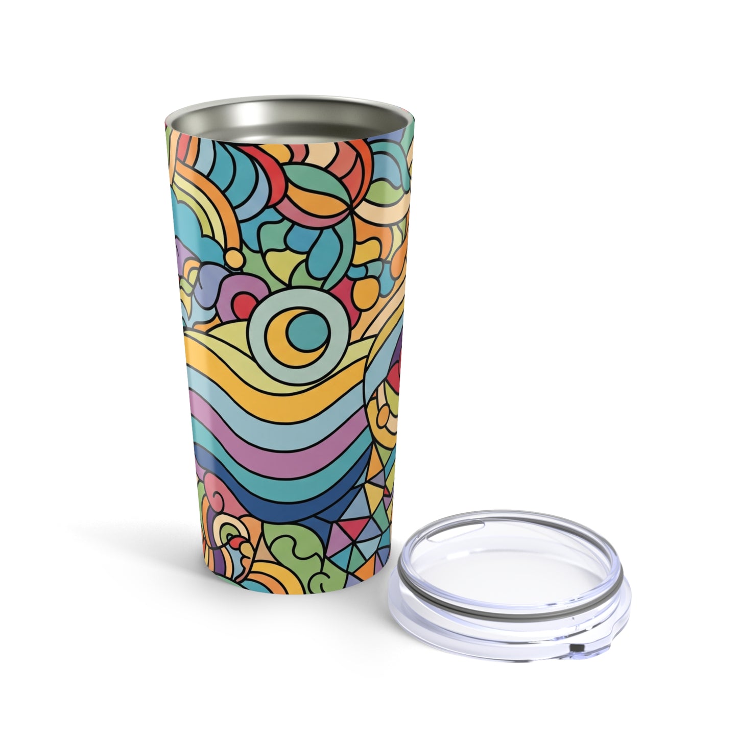 20oz Stainless Steel Tumbler With Double Wall Vacuum Insulation Spill Resistant Lid For Hot And Cold Drinks Printed