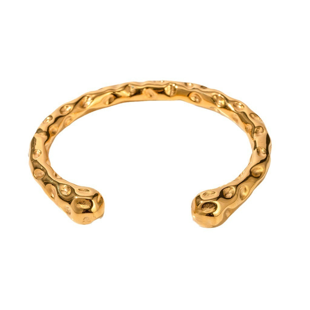 Womens Open Ended Bangle Bracelet Electroplated Alloy European American Style Fashionable Gift Gold Silver Finish