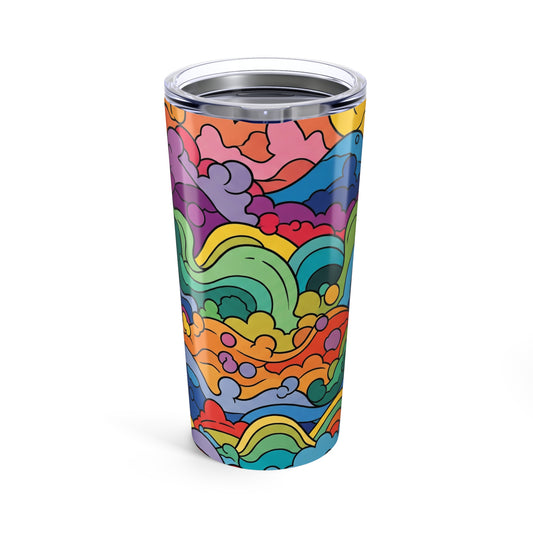 20 Oz Stainless Steel Travel Mug With Double Wall Vacuum Insulation Spill Resistant Design And Printed Artwork