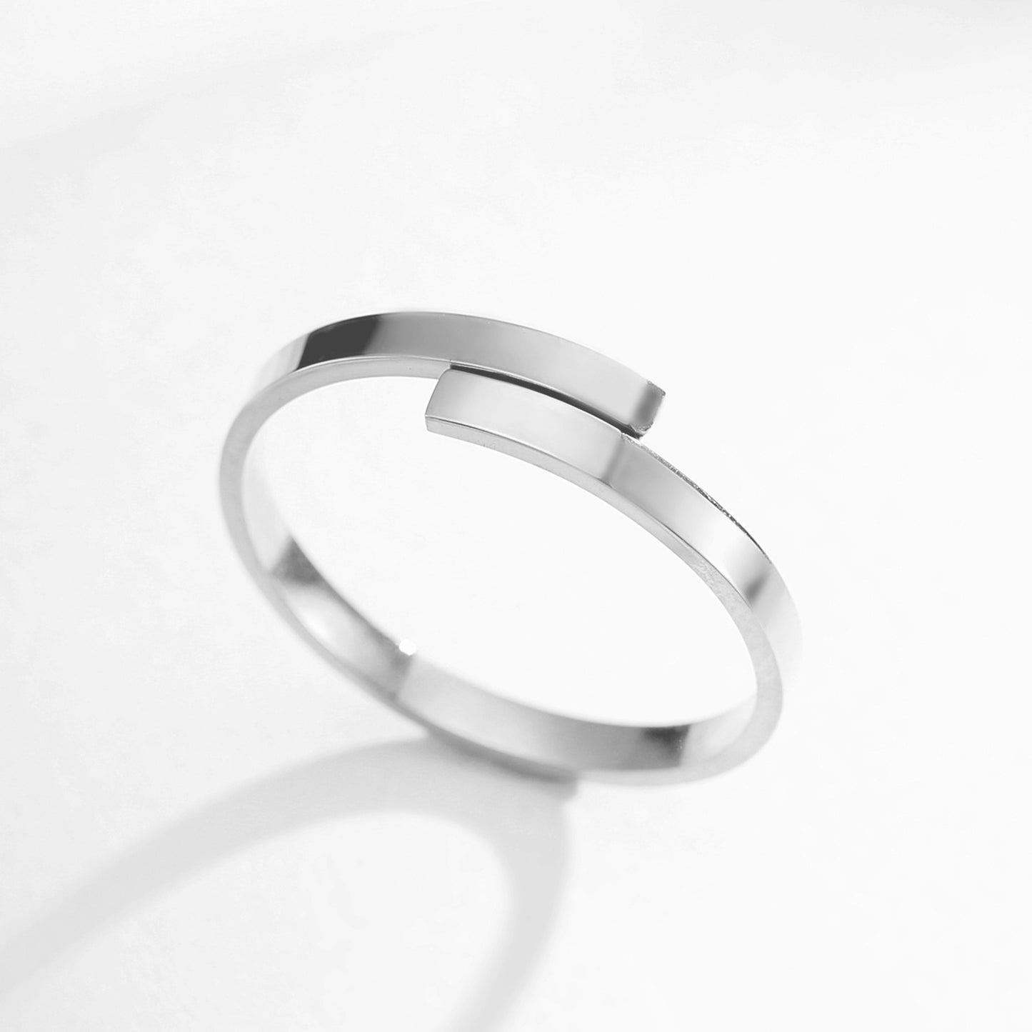 Geometric Stainless Steel Ring With Korean Inspired Design For Women Gift For Friends Birthday Jewelry Everyday Wear
