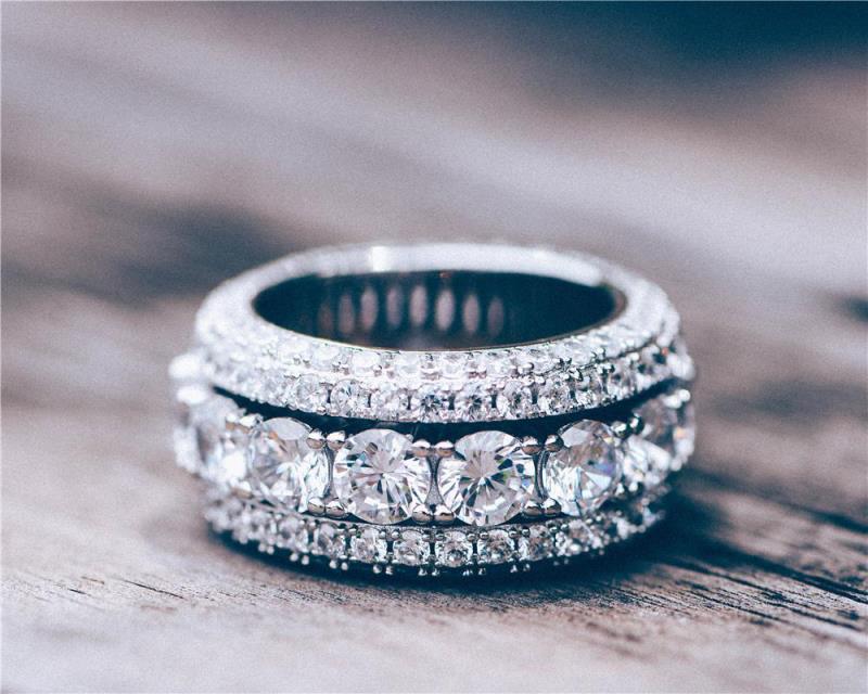 Mens Rotating Ring Bracelet Hip Hop Geometric Design European American Unisex Individually Packed Electroplated