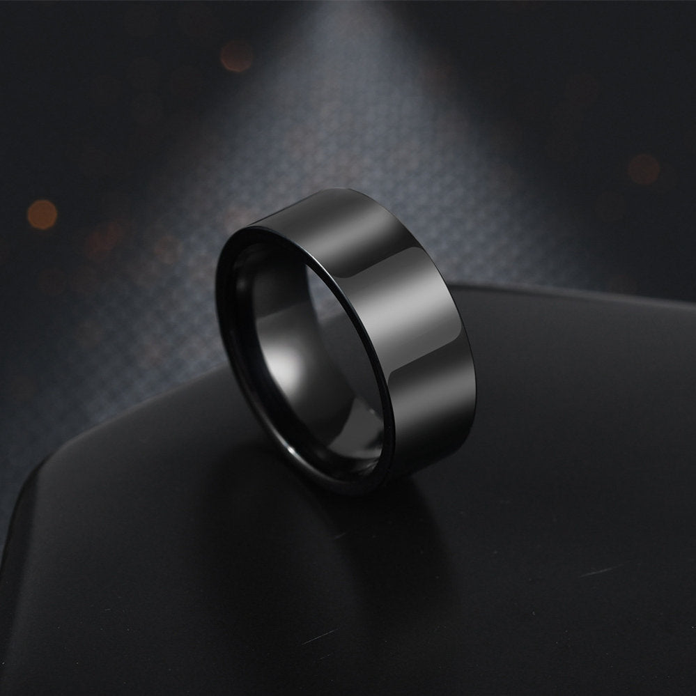 Stainless Steel Ring Flat Design Durable Everyday Wear Unisex