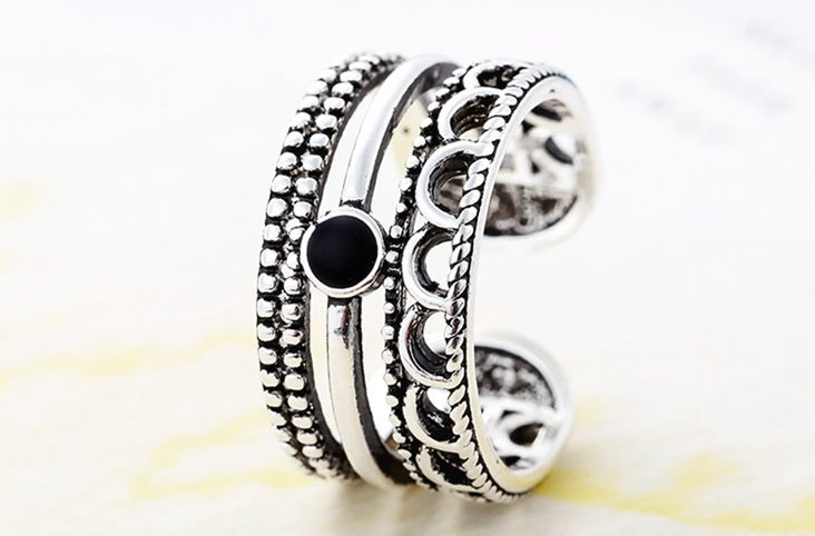 Copper Adjustable Open Ring For Women Retro Fashion Jewelry Anniversary Gift For Birthdays And Elegant Festivals