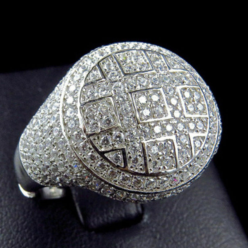 Unisex Geometric Metal Ring Ethnic Vintage Style Inlaid Gems Semi Precious Stones Jewelry For Daily Wear Vibes