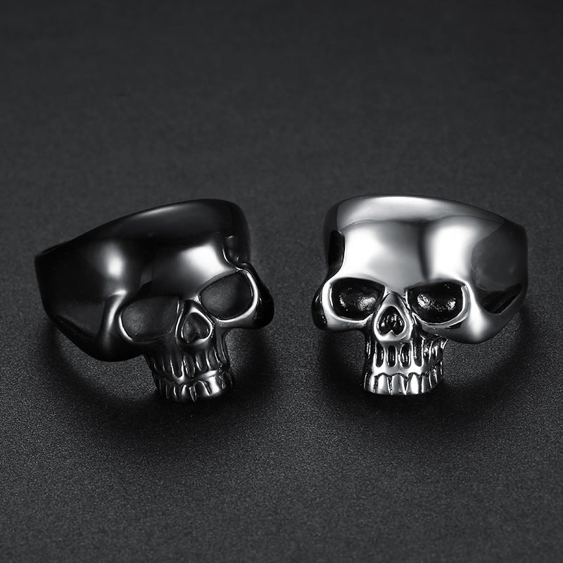 Mens Skull Ring Titanium Steel Punk Style Retro Fashion Jewelry For Men Durable High Quality Gift For Him Gift Idea