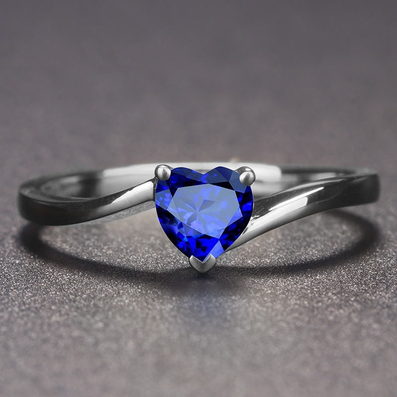 Heart Shaped Copper Ring Diamond Accent Gold Plated Band For Women And Girls Elegant Jewelry Size 6 7 8 9 10 Fashion