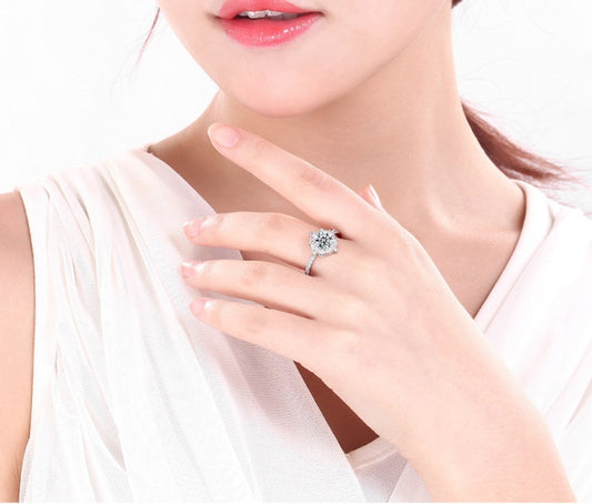 Women Diamond Ring Brass Classic Design Faux Gemstone Statement Fashion Jewelry Durable Accessory Everyday Now