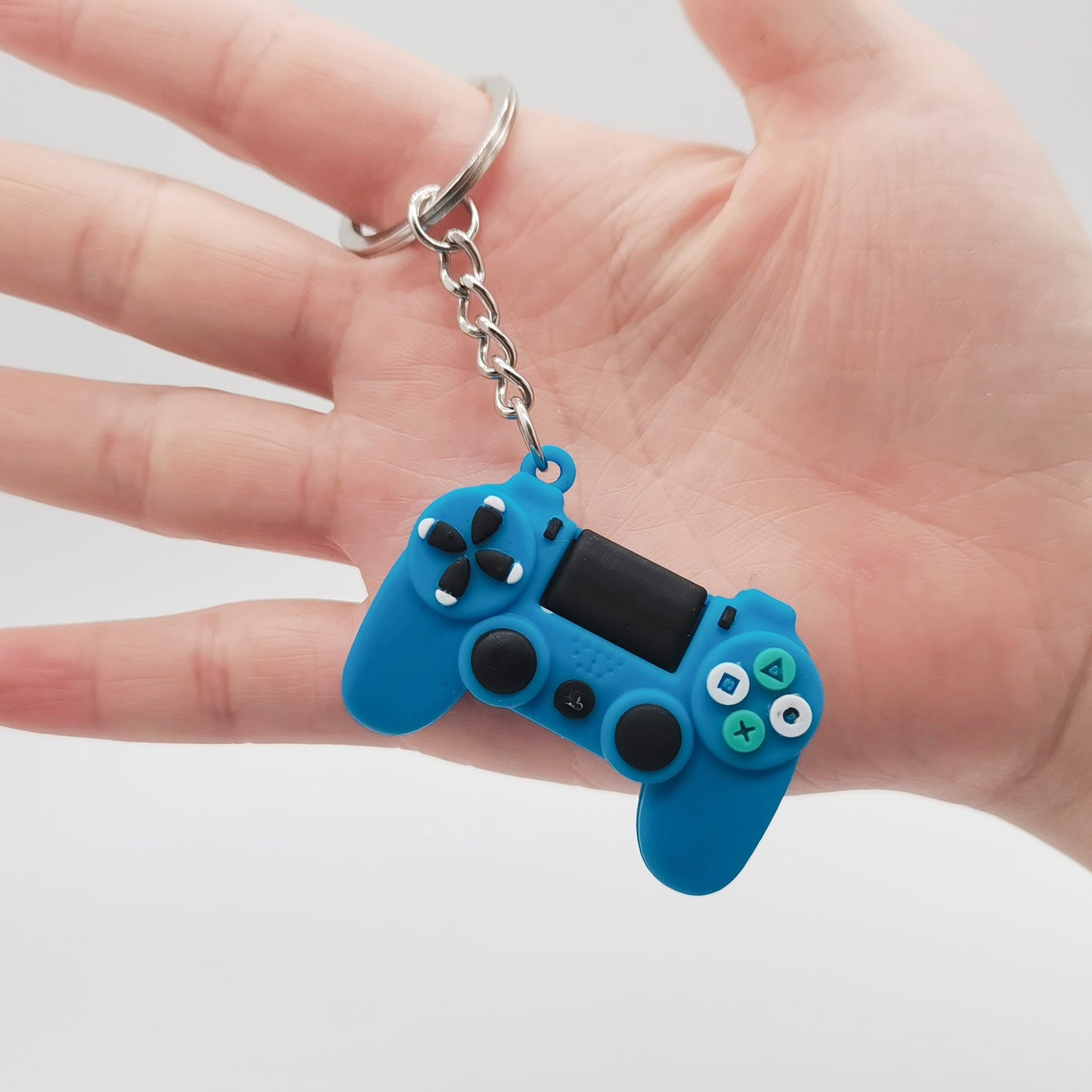 Metal Pendant Keychain With PVC Soft Rubber Construction Game Console Design Unisex Simulation Toy Accessory Kit