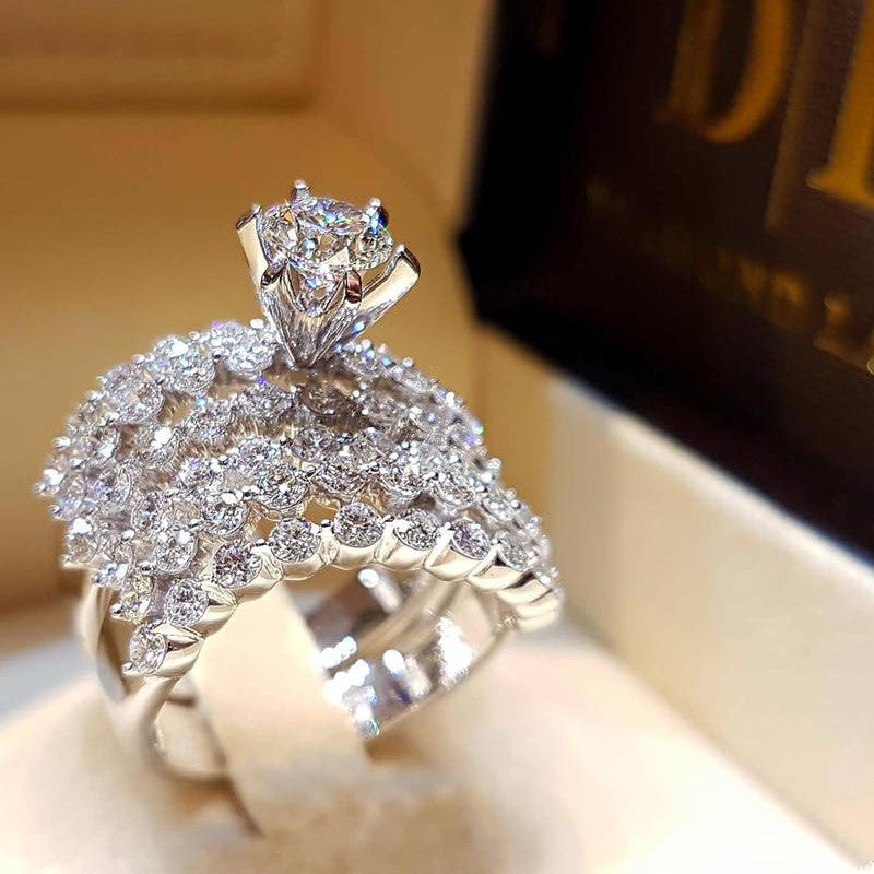 Diamond Ring With Exquisite Alloy Metalwork And Micro Set Diamond Centerpiece Sparkle And Elegance Extra Glow