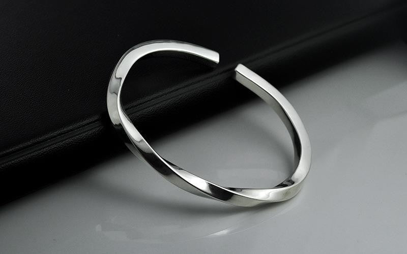 Men Copper Silver Plated Bracelet Twist Bamboo Knotted