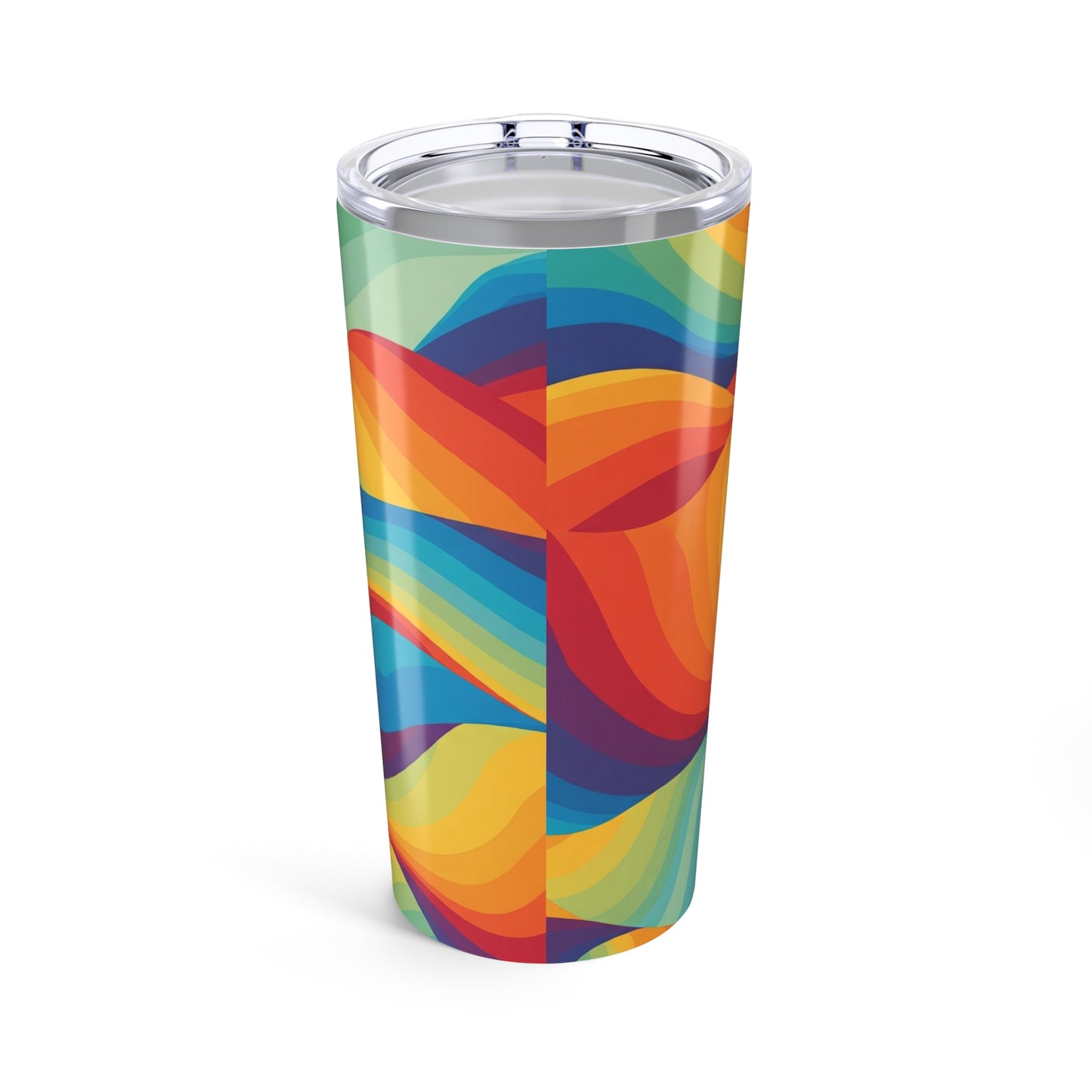 20oz Stainless Steel Tumbler With Printed Artwork Double Wall Insulation Spill Resistant Lid Dishwasher Safe
