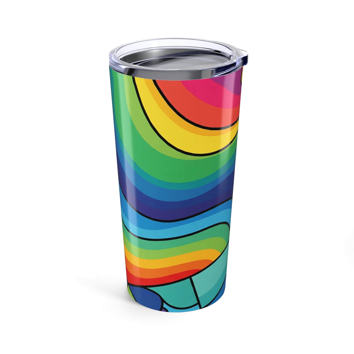 20oz Stainless Steel Travel Mug With Lid Double Wall Vacuum Insulated Leak Proof Printed Design For Hot And Cold