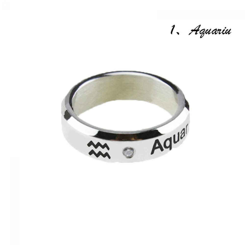 Stainless Steel Rings 6 Mm Wide Gift Constellation Style 17 Mm Inner Diameter Durable Polished Bands Men Women