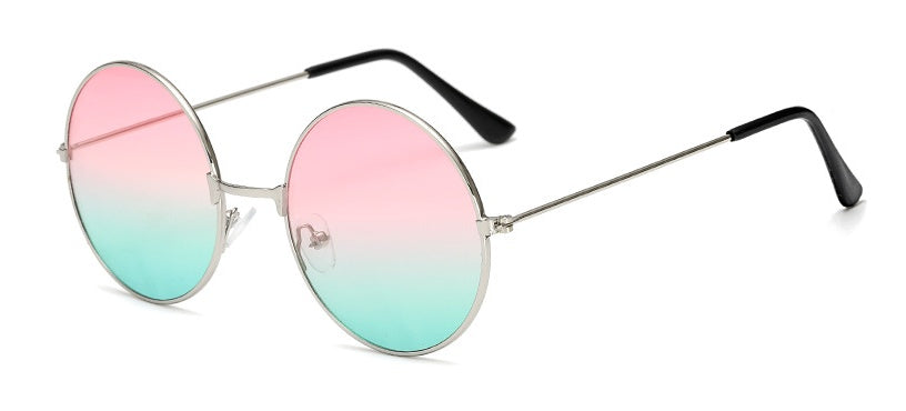 Vintage Round Sunglasses Circle Frame AC Lenses Trendy Metal Eyewear Sun Shielding Glasses Fashion Accessories