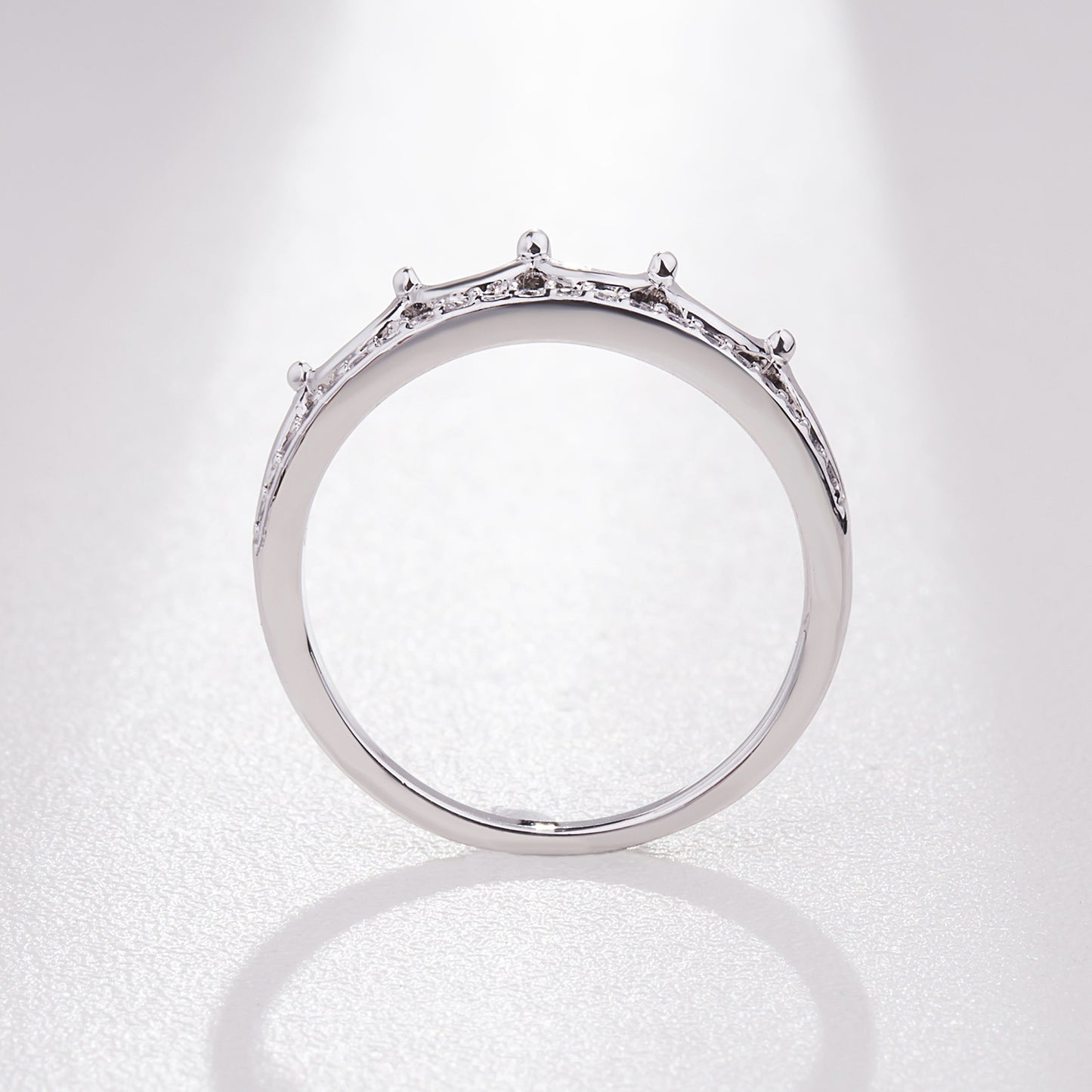 Womens Crowned Ring With Sparkling Diamond Inlay Adjustable Bands Electroplated Copper Meteorite Design Fashion