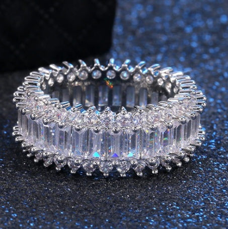 Womens Zircon Ring Gold Plated Copper Geometric Design European American Inspired Jewelry for Special Occasions